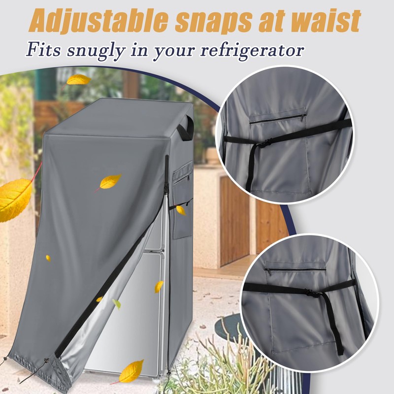 Safipotts Refrigerator Cover, Waterproof & Dustproof Cover for Protecting Upright