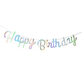 regalo Birthday Letter Banner, Birthday Garland, Happy Birthday, Birthday Birthday Birthday Anniversary (Aurora Silver Airy)