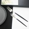 JASHII 18/10 Black Handle Flatware Silver Silverware Set 304 Stainless