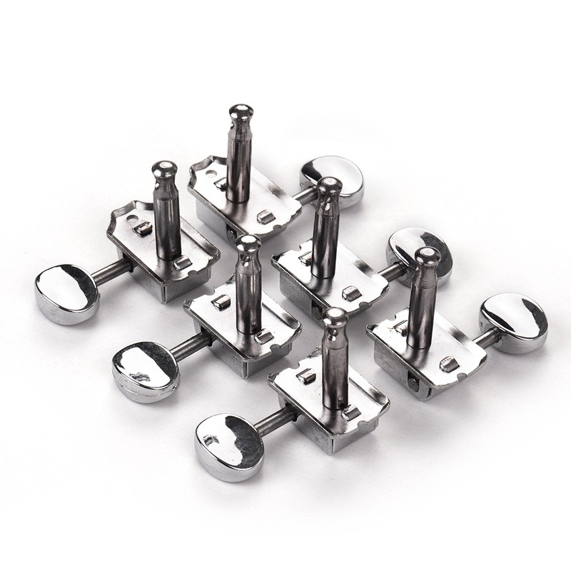 6 In-Line Semi-Closed Guitar Locking Tuners Tuning Pegs Machines Heads