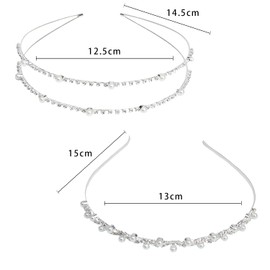 HUAZONTOM Children's Headband Set of 2 for Girls, Recitals, Hair Accessories, Children's Hair Ornaments, Graduation Ceremonies, School Entrance Ceremonies, Shichi-Go-San Weddings, No Pain, Metal