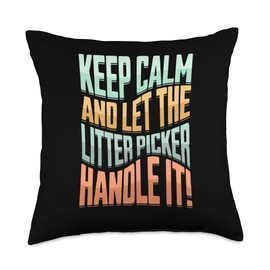 litter waste trash cleaning clean littering Litter Picking Throw Pillow