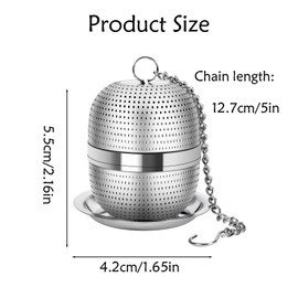 Tea Infuser for Loose Tea, Stainless Steel Tea Ball with Chain Tea Infuser, Tea Strainer for Most Cup Teapot, Tea Filter Hold, Ideal for Tea Lovers and Kitchen Use