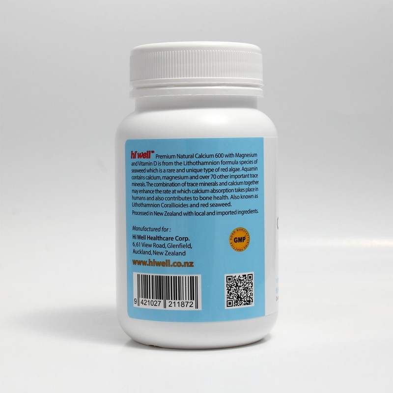 하이웰 네츄럴 칼슘 600 120캡슐 2개 Hiwell Natural Calcium 600