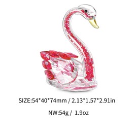 JATYFING Crystal Swan Decor Glass Figurine for Home for Wife Or Girlfriend (Red)