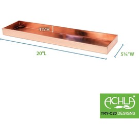 Oakestry 20-inches Stainless Steel with Copper Plated Finish Rectangular Windowsill Plant Tray Trendy, Stylish, and Rustic Look for Decoration