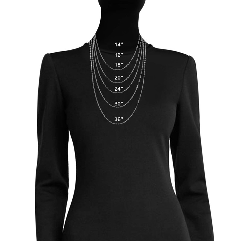 Collar de cadena de plata de ley de 1 mm,