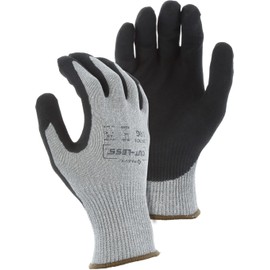Majestic Cut-Less Korplex Glove with Sandy Nitrile Palm | 1 Dozen - XL | 13 Gauge Liner, ANSI A9, Extreme Cut Resistance, Breathable, Gray/Black | for Automotive, Industrial, Manufacturing | 35-7675