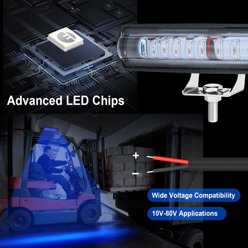 LED Forklift Safety Light - 2 Pack Warehouse Warning Light