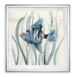 Fish in Seagrass II Coastal Decor Painting Nursery Artwork Kids Giclee Canvas Prints Sea Animal Wall Art Framed