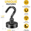 DIYMAG Black Magnetic Hooks, 50 LB Heavy Duty Strong Magnets