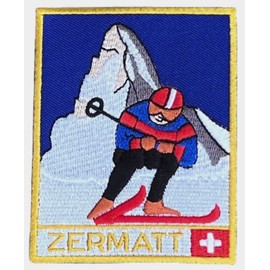 Zermatt_Switzerland Patch (3.5 Inch) Embroidered Iron-on/Sew-on Badge Ski Adventure Travel Souvenir Emblem, Backpack, Bags, Hats, Jackets, Skiing, DIY Gift Patches