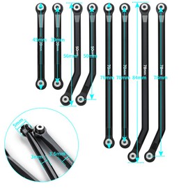 RCLIONS Higher Extra Clearance RC Links Linkage Set for 1/24th Axial SCX24 Gladiator AXI00005 RC Crawler Car Upgrades Parts (Black)