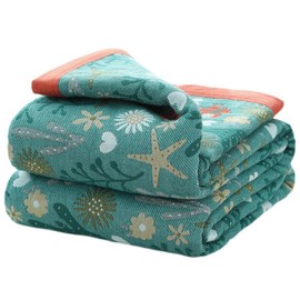 Alociaga Boho Throw Blanket, 100% Pure Organic Cotton Ultra Soft Farmhouse Reversible Blanket for Bed Sofa Couch Chair Bedspread Quilt Decor Gift（80''x 90''）