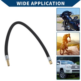 Hihaha Tire Inflator Extension Tube Air Pump Extend Hose Adapter Tire Valve for Car Motorcycle Bicycle Durable Rubber 17.72inch M8x0.8 7mm ID Black