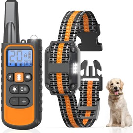 IEYGFAA Collar de Entrenamiento para Perro de 800m, Collar Antiladridos Perro con 4 Modos de Entrenamiento, Control Remoto y Bloqueo de Seguridad, IP67 Impermeable, para Perros de 8 a 120 Libras