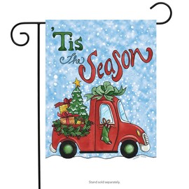 Tis The Season Pickup Christmas Garden Flag Presents Tree 12.5" x 18"