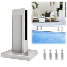 LukLoy 1 Piece 304 Stainless Steel Square Glass Spigots Pool Fence Spigot Clamp Home Garden Stairs Balustrade Railing Balcony Glass Floor Clamp (1 Piece Weight 960g)