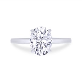 SAVEARTH DIAMONDS 2 1/2 Carat 8X10 MM Oval Cut Lab Created Moissanite Diamond Solitaire Engagement Ring For Women In 14k White Gold Plated 925 Sterling Silver (Clarity : VVS1, 2.50Ct)-6