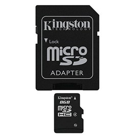 Kingston - Memoria Flash de Tarjeta microSDHC de Clase 4 de 8 GB con Adaptador SD SDC4/8 GB