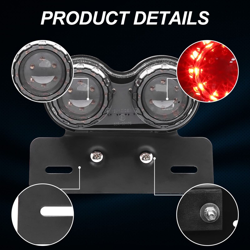 Biqing Multifunction Universal Red Lens Double Motorcycle Taillight/Turn Signal/Brake Stop