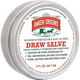 Draw salve ointment for bee stings, splinters, skin irritations by Amish origions 2 0z