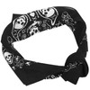 TRIXES Black Bandana Scarf Head Scarf Printed on Both Sides