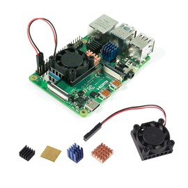 ALAMSCN Aluminum Heat Sink Single Cooling Fan for Raspberry Pi 4 RPi Mini Cooling Fan with Heatsink Set for Raspberry Pi 4 Model B Pi 5, 3B+/Pi 3 B/Pi 2 B