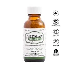 Jackson's Jackson's #12 Cell Salt Silica 6X (500 Pellets / 125 Doses) - Certified Vegan, Lactose-Free SIlicea 6X