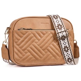 Roulens Gesteppte Damen Handy Umhängetasche, PU Leder Handy Schultertasche, Crossbody Bag für Damen mit Verstellbarem Breiter Gurt