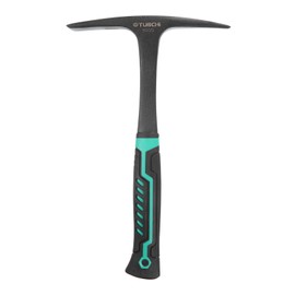 HARFINGTON Welding Chipping Hammer 28oz Slag Removal Tool Carbon Welder Hammer with Forged Steel Construction & Shock Reduction Handle for Rock Pick Forged Brick, Black/Green