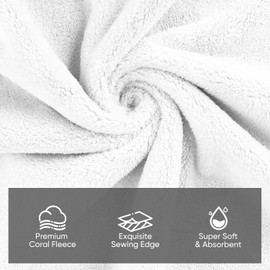Orighty 6-Piece Towel Set - Soft & Lightweight - 2 Bath Towels, 2 Hand Towels, and 2 Wash Cloths - Absorbent & Quick Drying Microfiber Towel for Multipurpose, Bathroom, Gym, Sport, Yoga, Travel-White