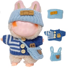 Doll Clothes, Dress to Impress Dolls, 3 Pcs Blue Outfit Accessories with Clothing, Hat, and Bag, Cute Clothes Dress up Unique Style, Perfect for Boys and Girls Birthday Gifts