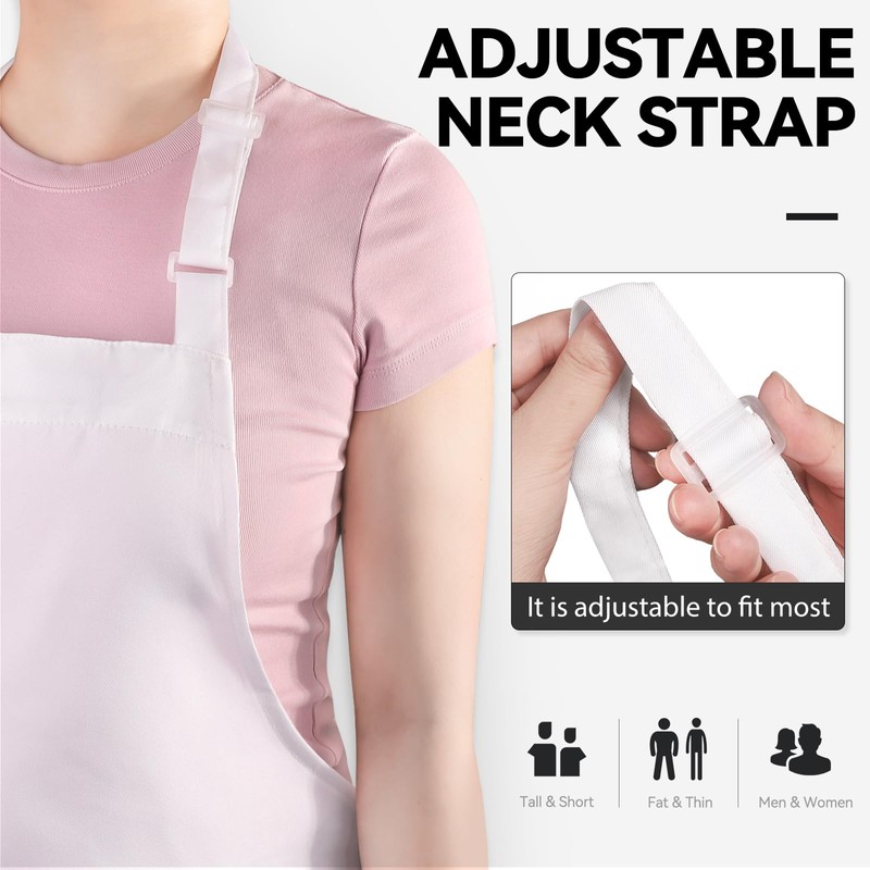 NLUS White Chef Hat and Apron, Adjustable Chef Costume Set,