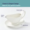 Dinnerlit Gravy Boat with Saucer - 16oz Fine Porcelain Sauce