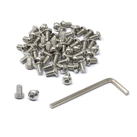 iexcell 50 Pcs M6 x 10mm Thread Pitch 1 mm Stainless Steel 304 Hex Socket Button Head Cap Screws Bolts Kit