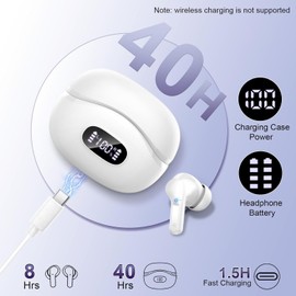 Rinsmola Kopfhörer drahtloses Bluetooth, In-Ear-Bluetooth-Kopfhörer mit geräuschunterdrückendem Mikrofon, Neue Kopfhörer drahtloses LED-Display, wasserdichte Ohrhörer, Sportartikel