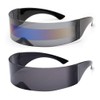 2 Pack Futuristic Cyclops Monoblock Shield Mirrored Sunglasses (2 Pack,