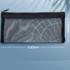 5Pcs Mesh Zipper Pencil Pouch Set, Black Nylon Pencil Case