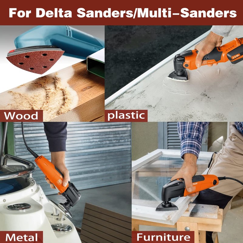 STEBRUAM Delta Sandpaper Triangular Sander, Pack of 60 Delta Sandpaper
