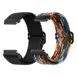 ZoRoll Nylon Band, 0.9 inch (22 mm), 0.8 inch (22 mm), Compatible with 0.9 inch (22 mm), Braided Elastic Watch Strap, 0.8 inch (22 mm), Aluminum Alloy, Stepless Adjustment, Quick Release, Unisex,
