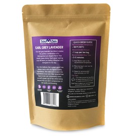 Sou Zen Earl Grey Lavender 30 Corn-Fiber Pyramid Tea Bags | Premium Loose Leaf Blend with Bergamot & Lavender | Naturally Organic Ingredients, No Additives