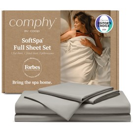 Coop Home Goods Comphy SoftSpa Bed Sheet Set of 4 Pieces, Dove Grey Full, Super Soft Full Sheets, Flat and Fitted, Luxury Spa and Hotel Quality Bed Sheets and Pillowcase Set