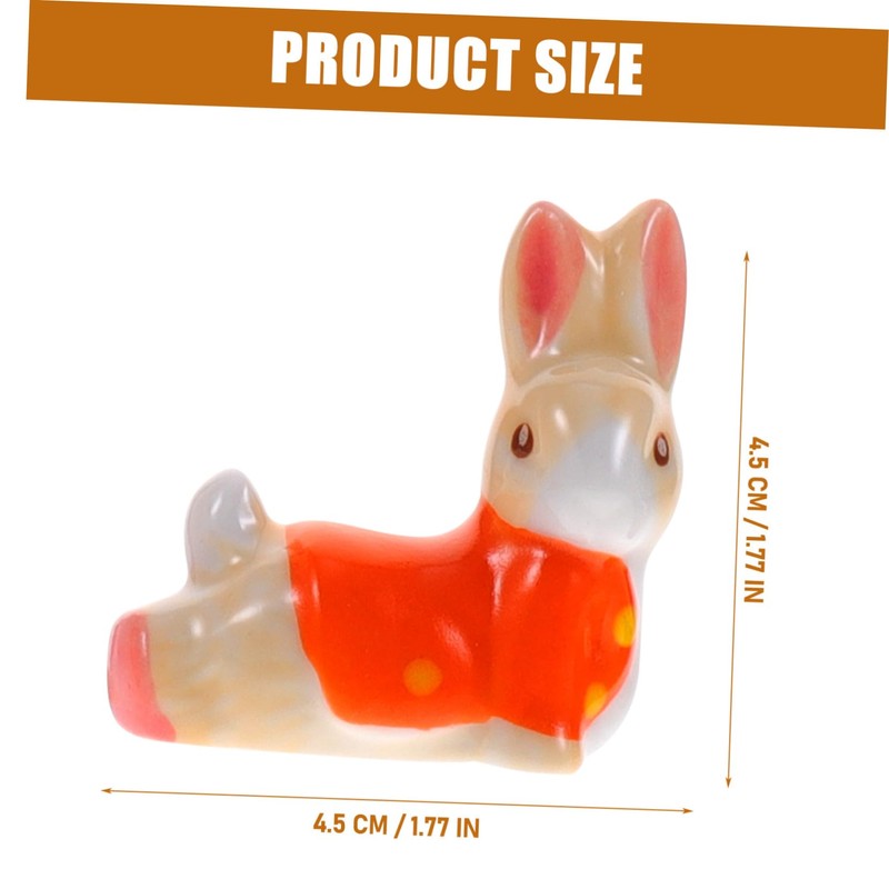 RORPOIR 5Pcs Cute Rabbit Ceramic Chopstick Holder Set Decorative Animal