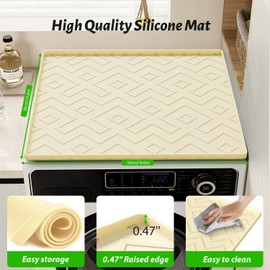 Silicone Mini Fridge Mat 19.7"x19.7" – Refrigerator Mats, Non-Slip Waterproof Protector Pad for Washing Machine, Dryer, Dishwasher & Wine Cooler