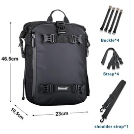 ENJOHOS Rear Bag Motorcycle Luggage Bag 10/20/30L Backpack Versatile Motorcycle Bag Rear Waterproof Luggage Roll Motorcycle Bag Pillion Saddle Bag Tank Backpack Modulare, Black 10L