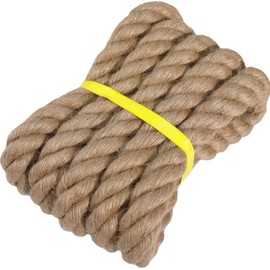 Twisted Manila Natural Jute Rope (1.5 Inch x 10 Feet) Thick Hemp Rope for Docks, Railings, Tree Climbing, Decorating