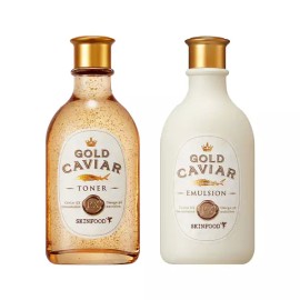 Skin Food 스킨푸드 골드캐비어 이엑스2종(토너+에멀전) 촉촉 Skinfood Gold Caviar EX Set (Toner + Emulsion) Moisturizing