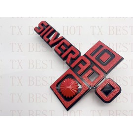 Aftermarket Products 2Pc 1981-87 GM Trucks Silverado “10” Fender Emblem Badge 14026451 Red Black