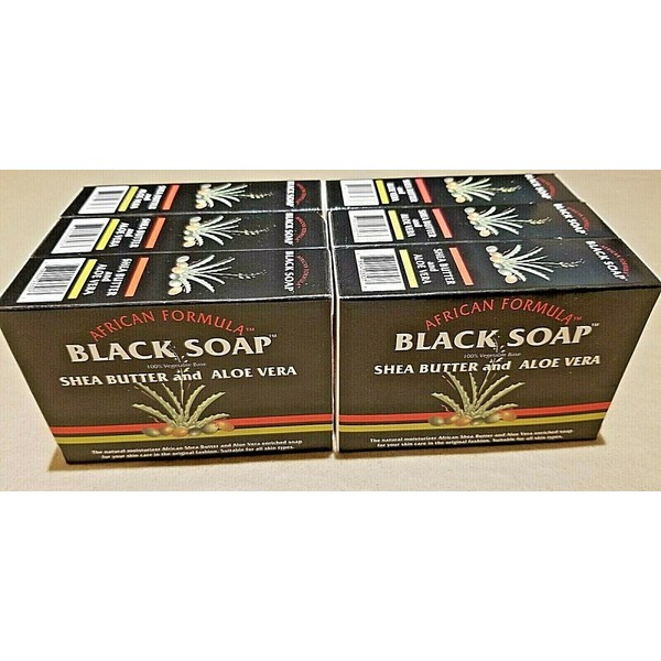 6 Pack African Formula Black Soap Shea Butter And Aloe Vera.Jabon Negro...